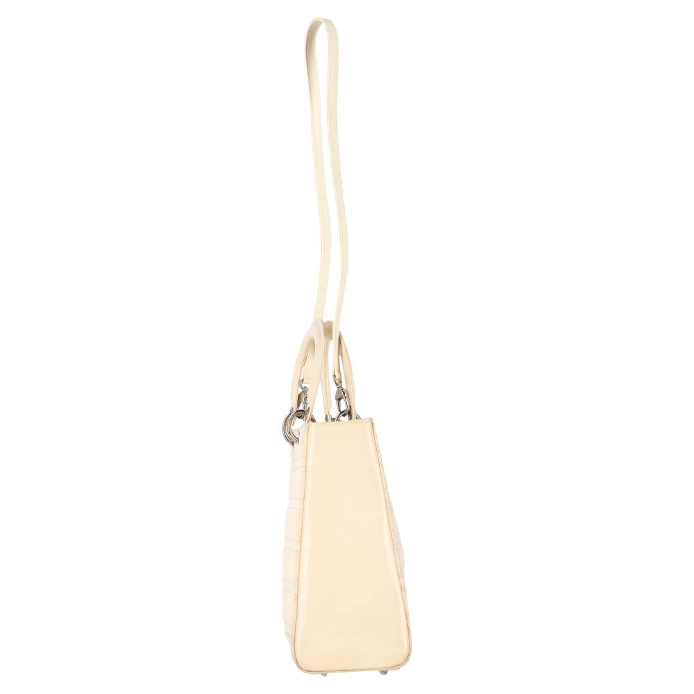 White Leather Dior Lady Dior