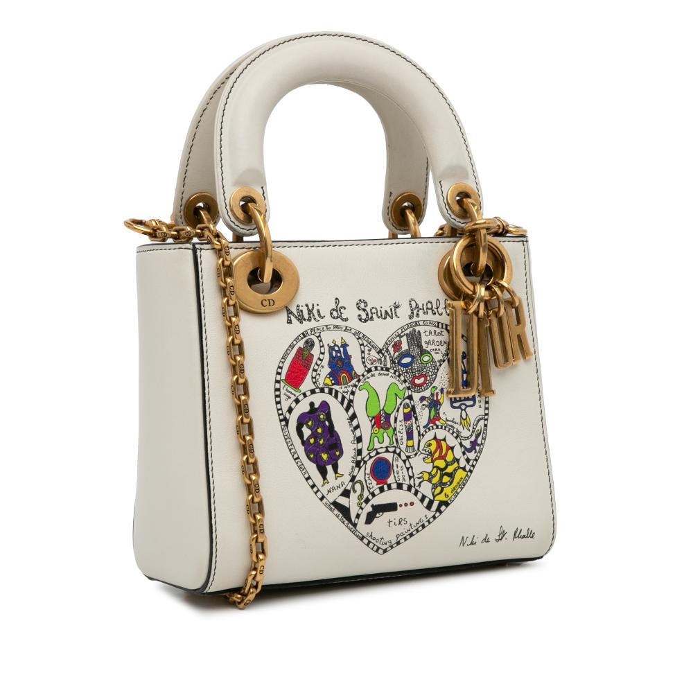 White Leather Dior Lady Dior