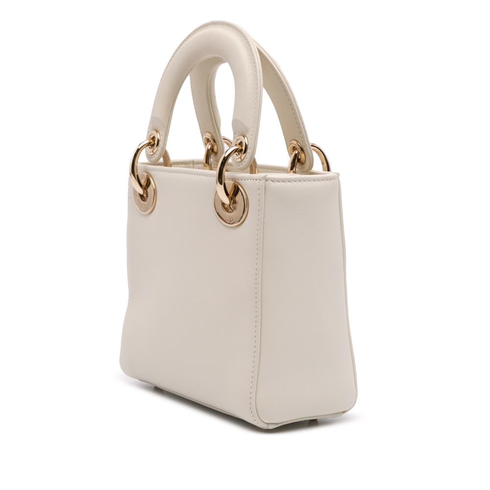 White Leather Dior Lady Dior