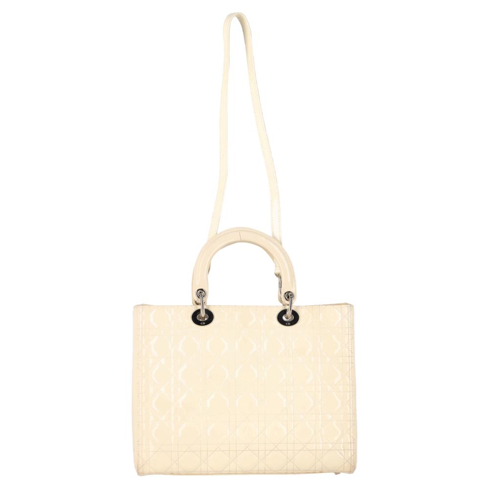 White Leather Dior Lady Dior