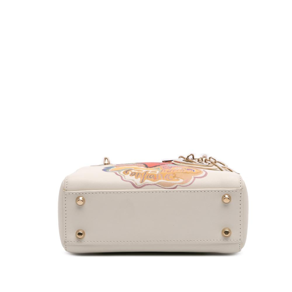 White Leather Dior Lady Dior