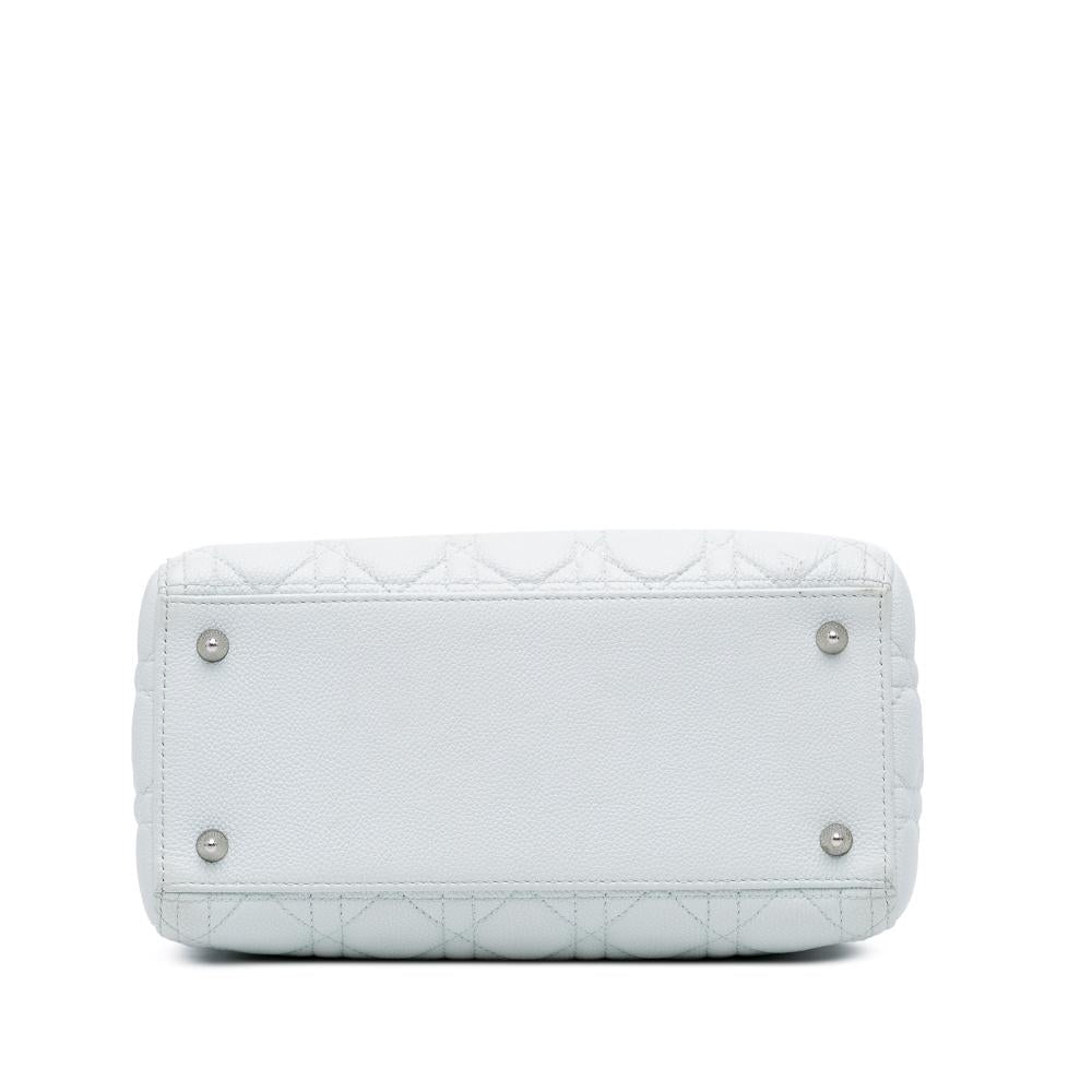 White Leather Dior Lady Dior