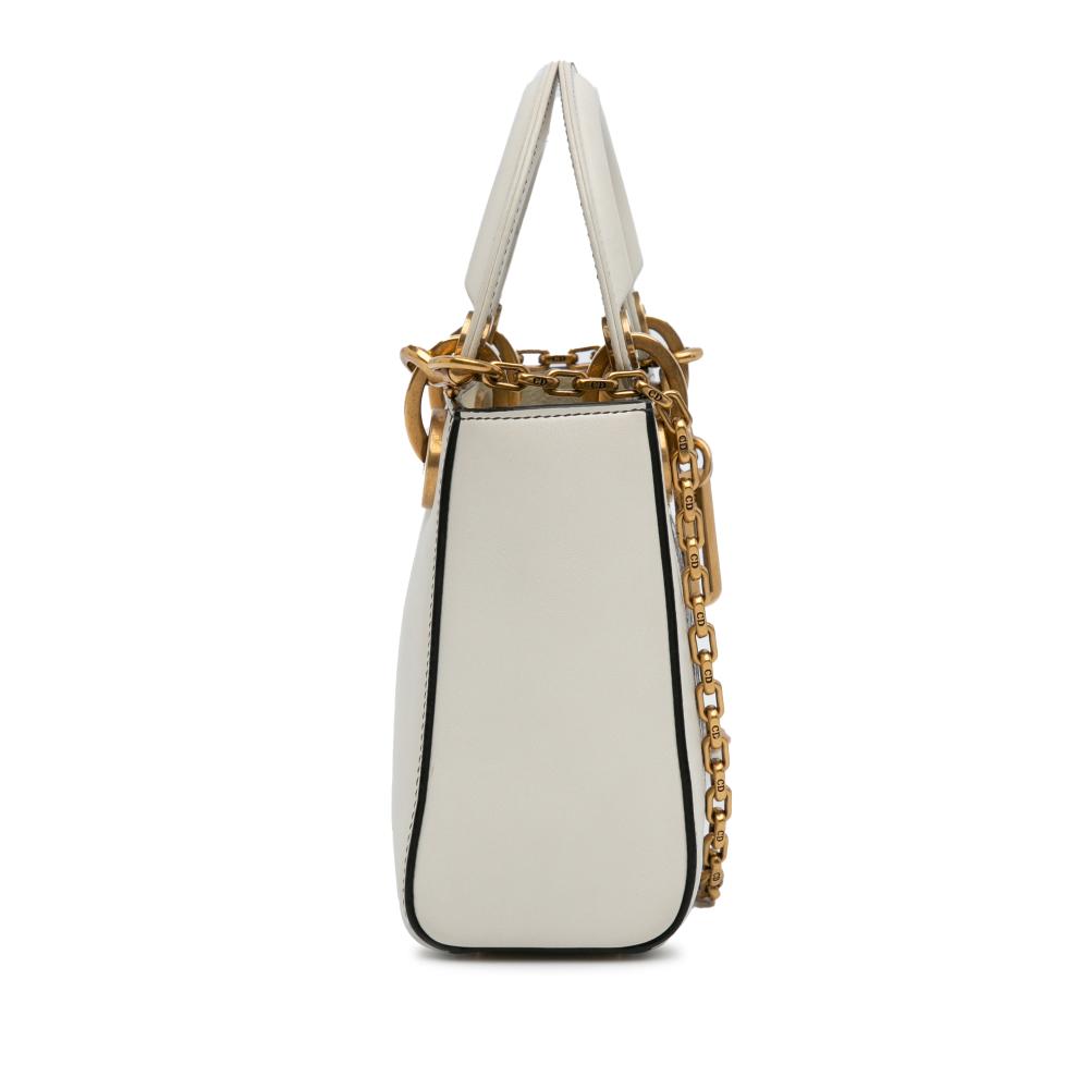 White Leather Dior Lady Dior