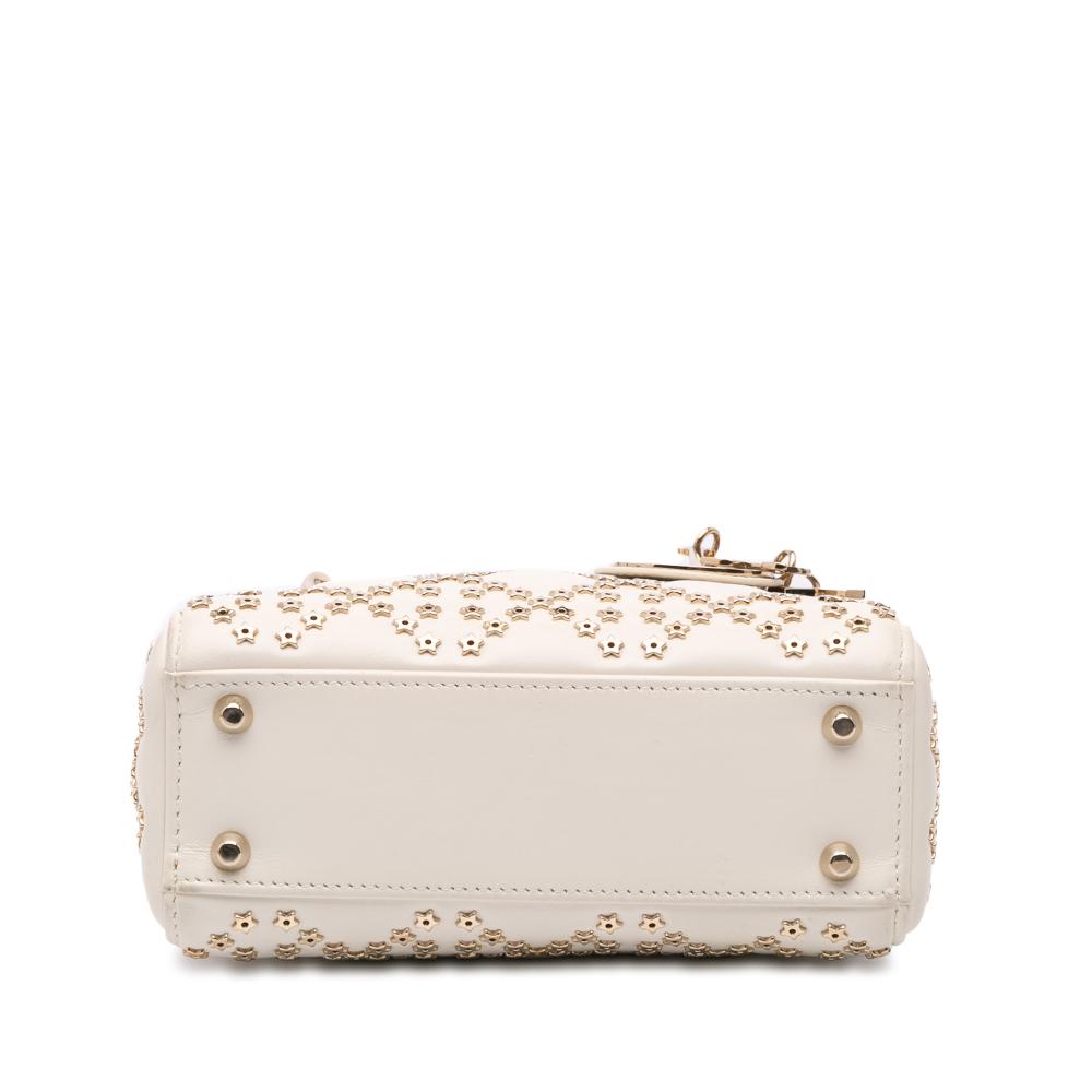 White Leather Dior Lady Dior