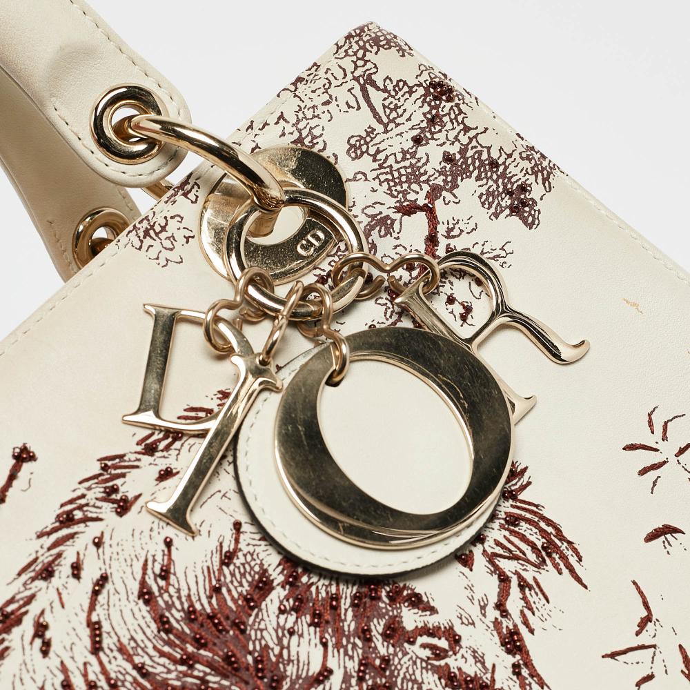 White Leather Dior Lady Dior