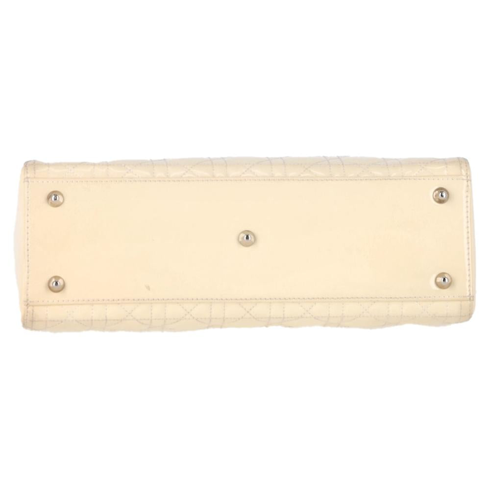 White Leather Dior Lady Dior