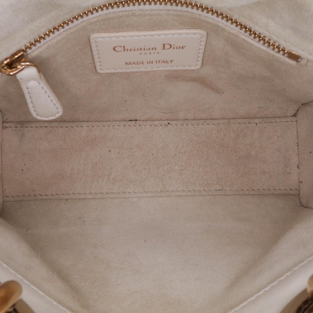 White Leather Dior Lady Dior