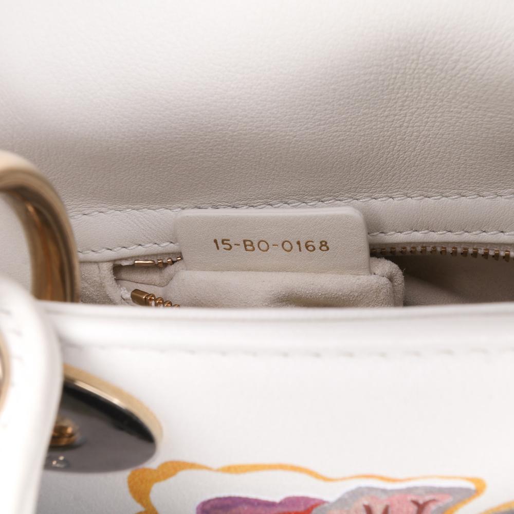 White Leather Dior Lady Dior