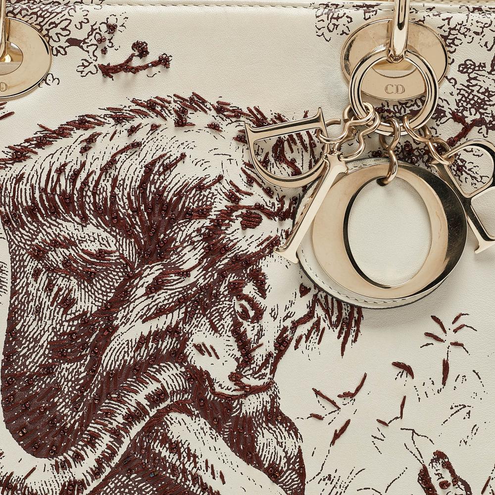 White Leather Dior Lady Dior