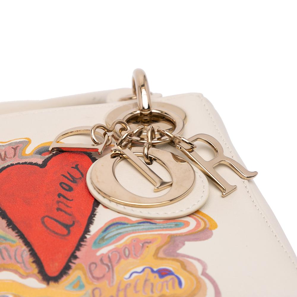 White Leather Dior Lady Dior