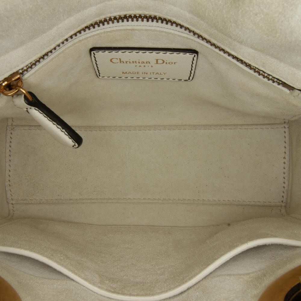 White Leather Dior Lady Dior