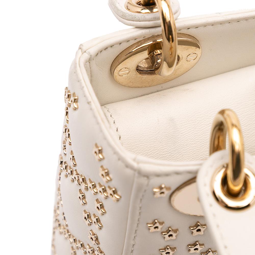White Leather Dior Lady Dior