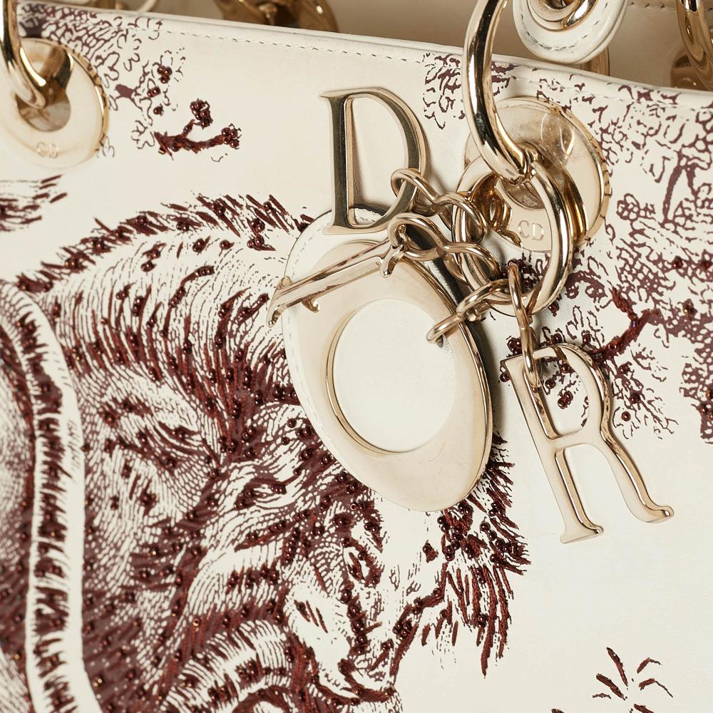 White Leather Dior Lady Dior