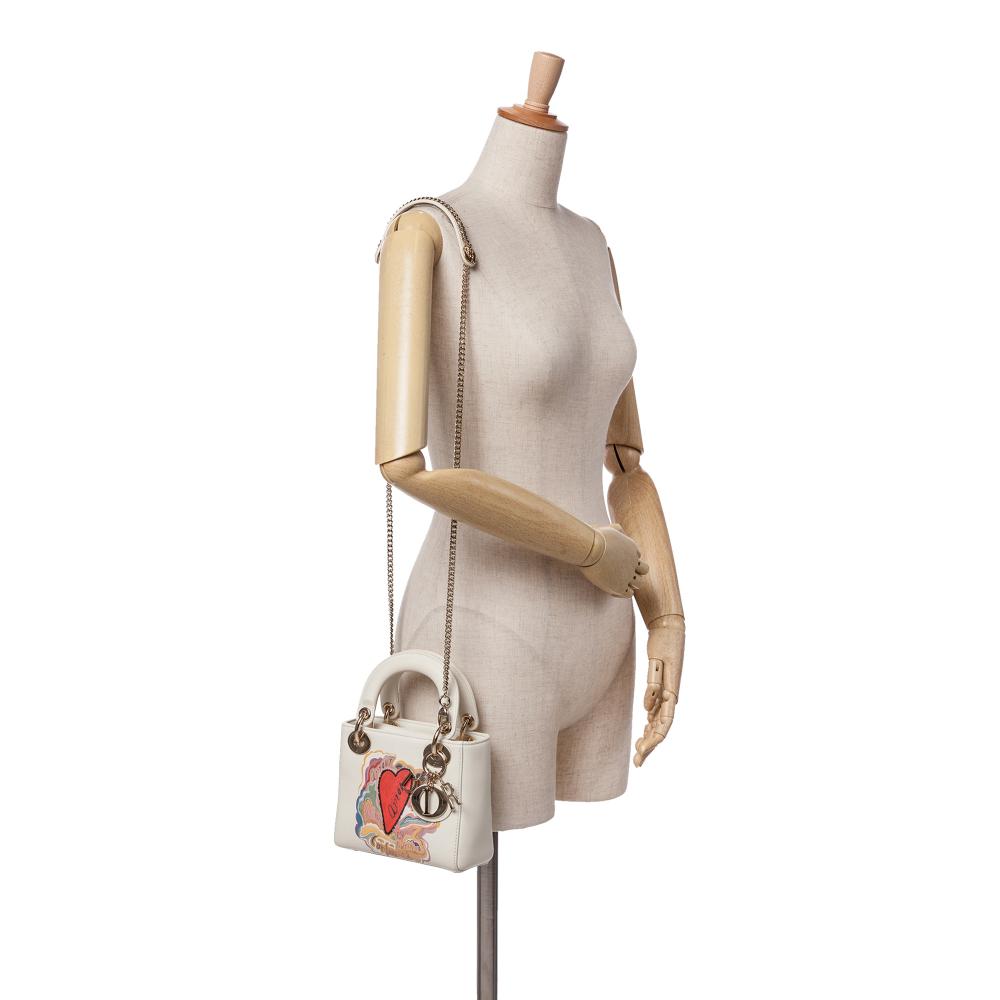 White Leather Dior Lady Dior