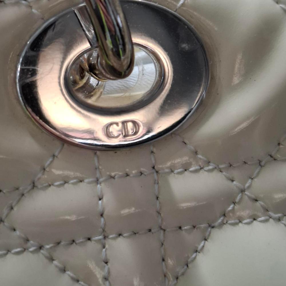 White Leather Dior Lady Dior