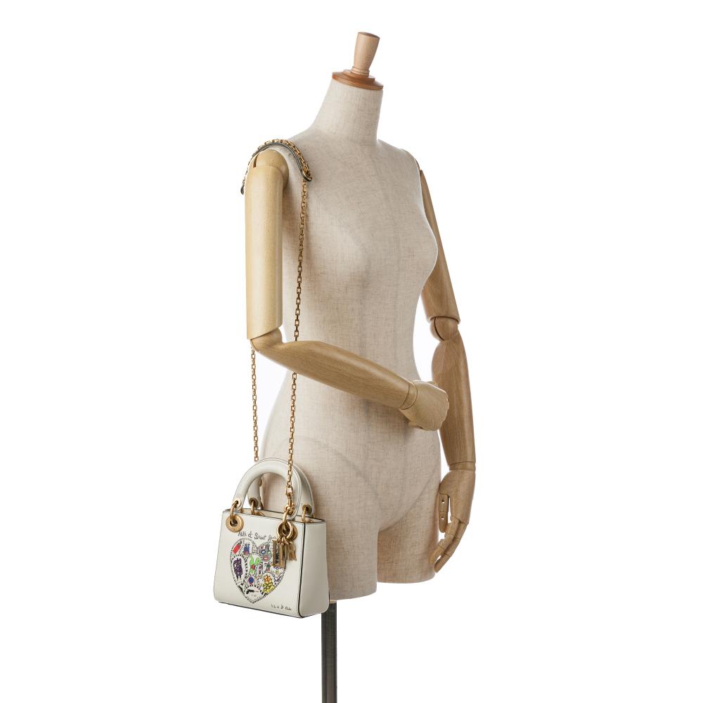 White Leather Dior Lady Dior