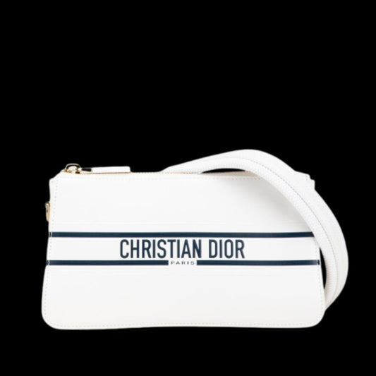 White Leather Dior Shoulder Bag