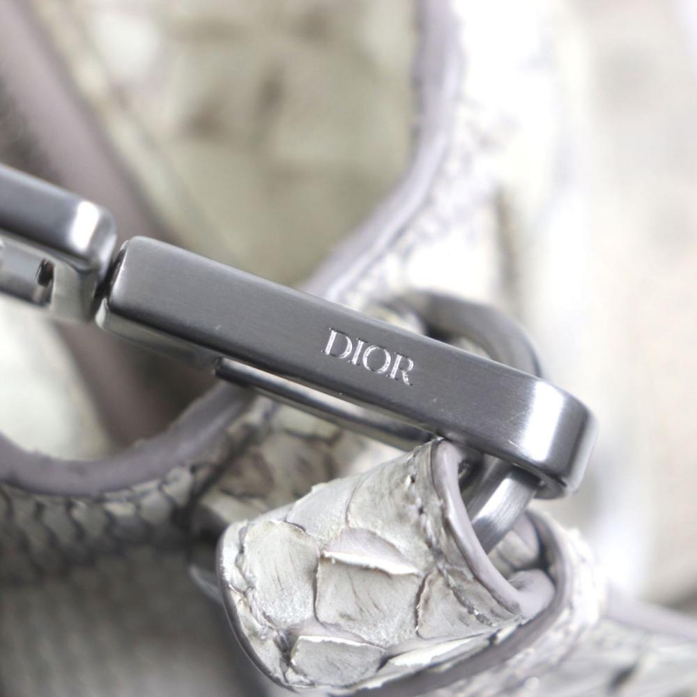 White Leather Dior Saddle Bag