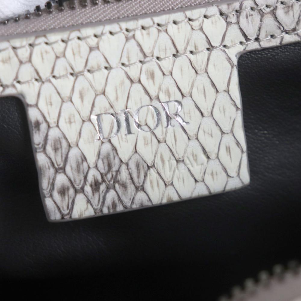 White Leather Dior Saddle Bag