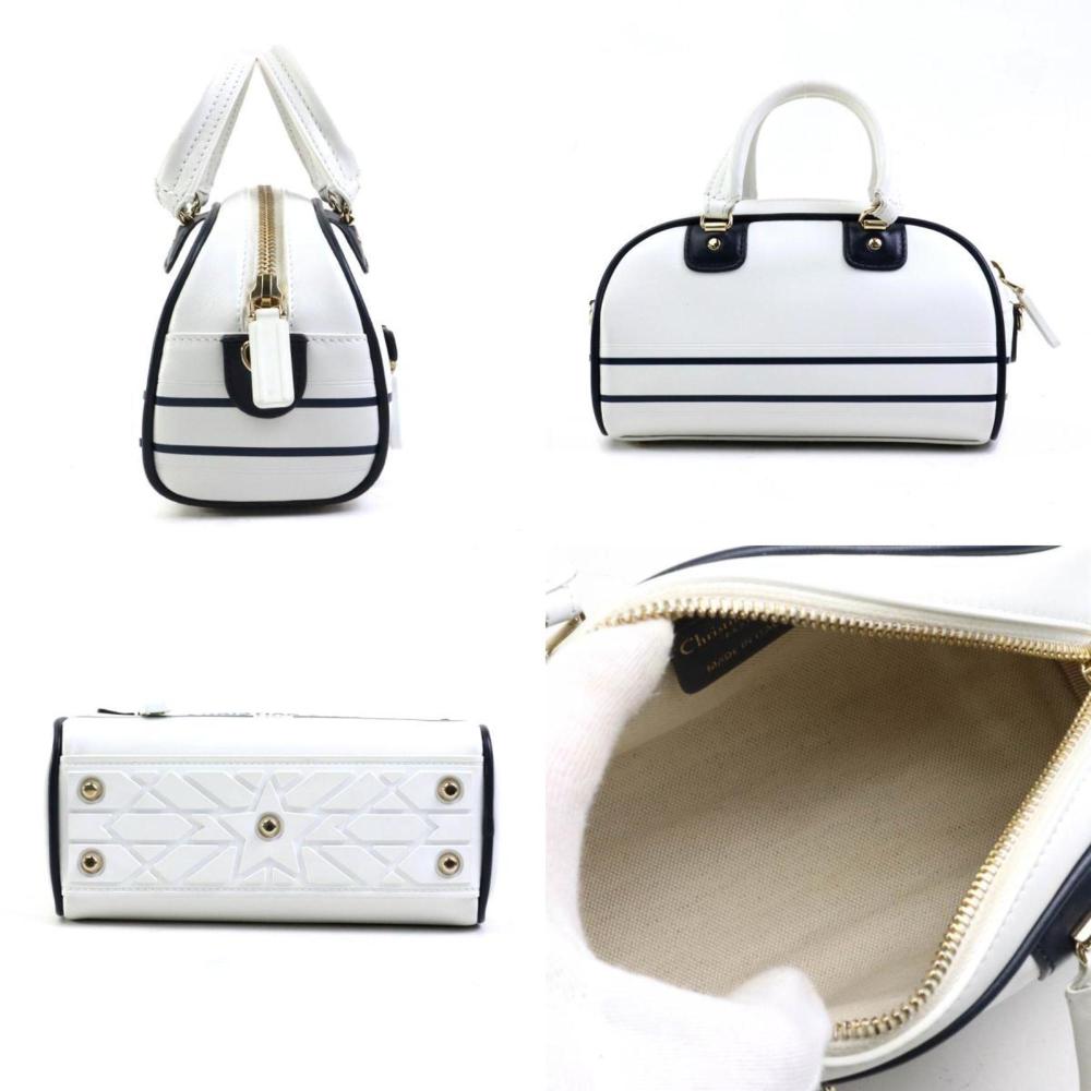 White Leather Dior Shoulder Bag