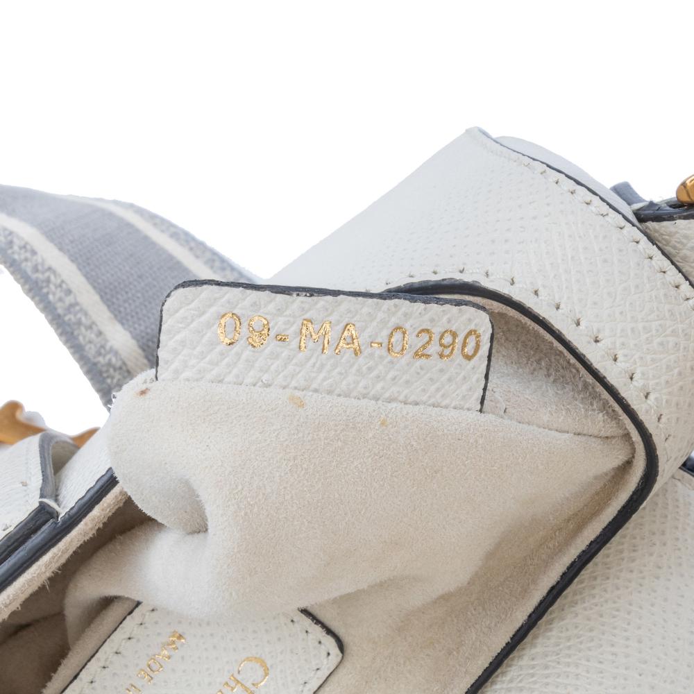 White Leather Dior Saddle Bag