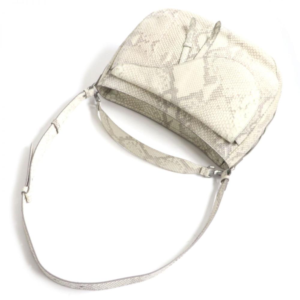 White Leather Dior Saddle Bag