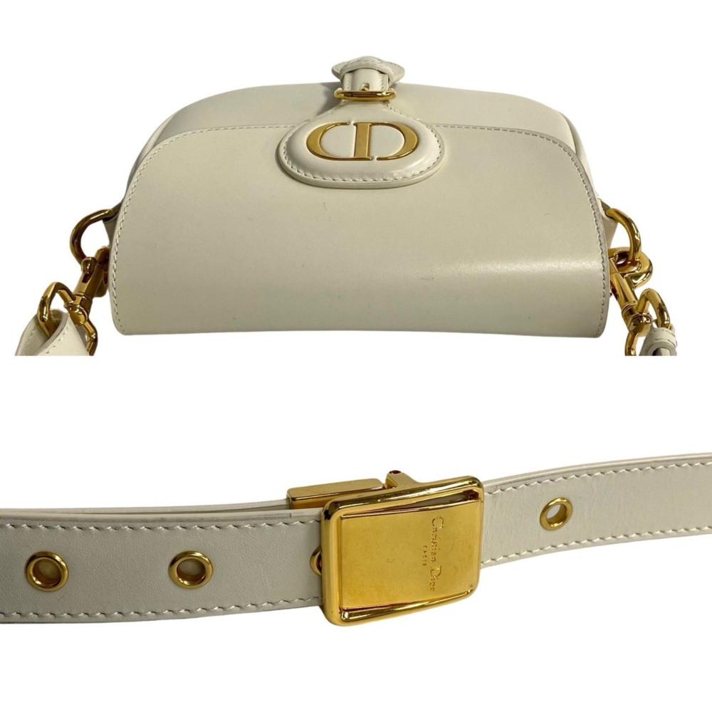 White Leather Dior Shoulder Bag