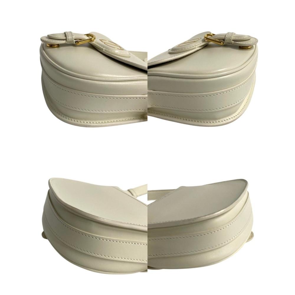 White Leather Dior Shoulder Bag