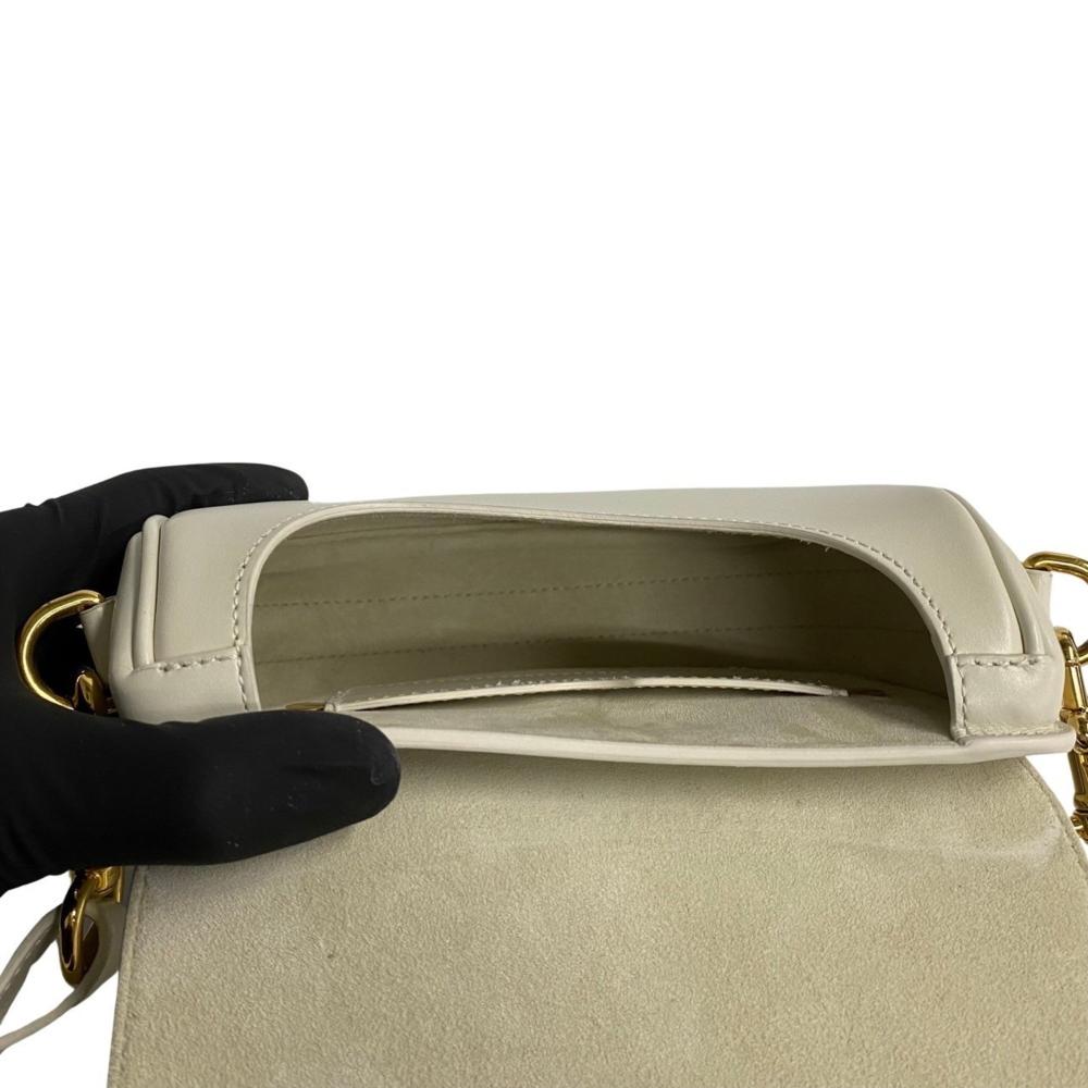 White Leather Dior Shoulder Bag