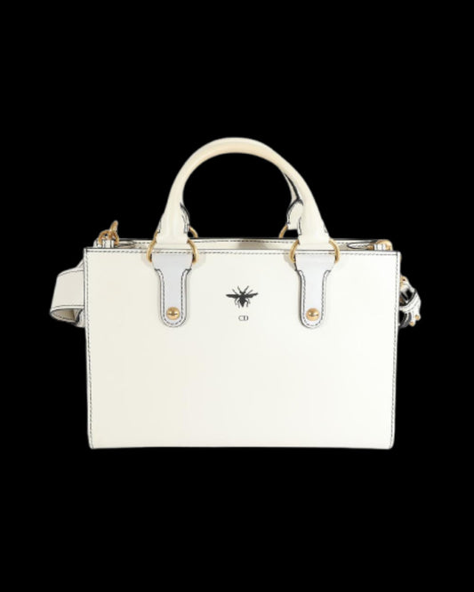 White Leather Dior Tote