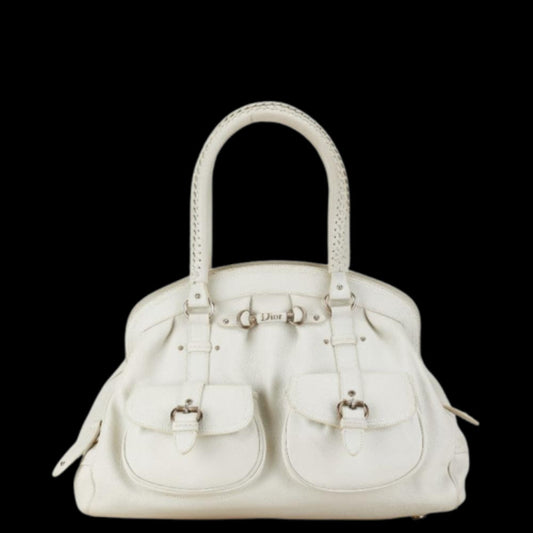 White Leather Dior Tote