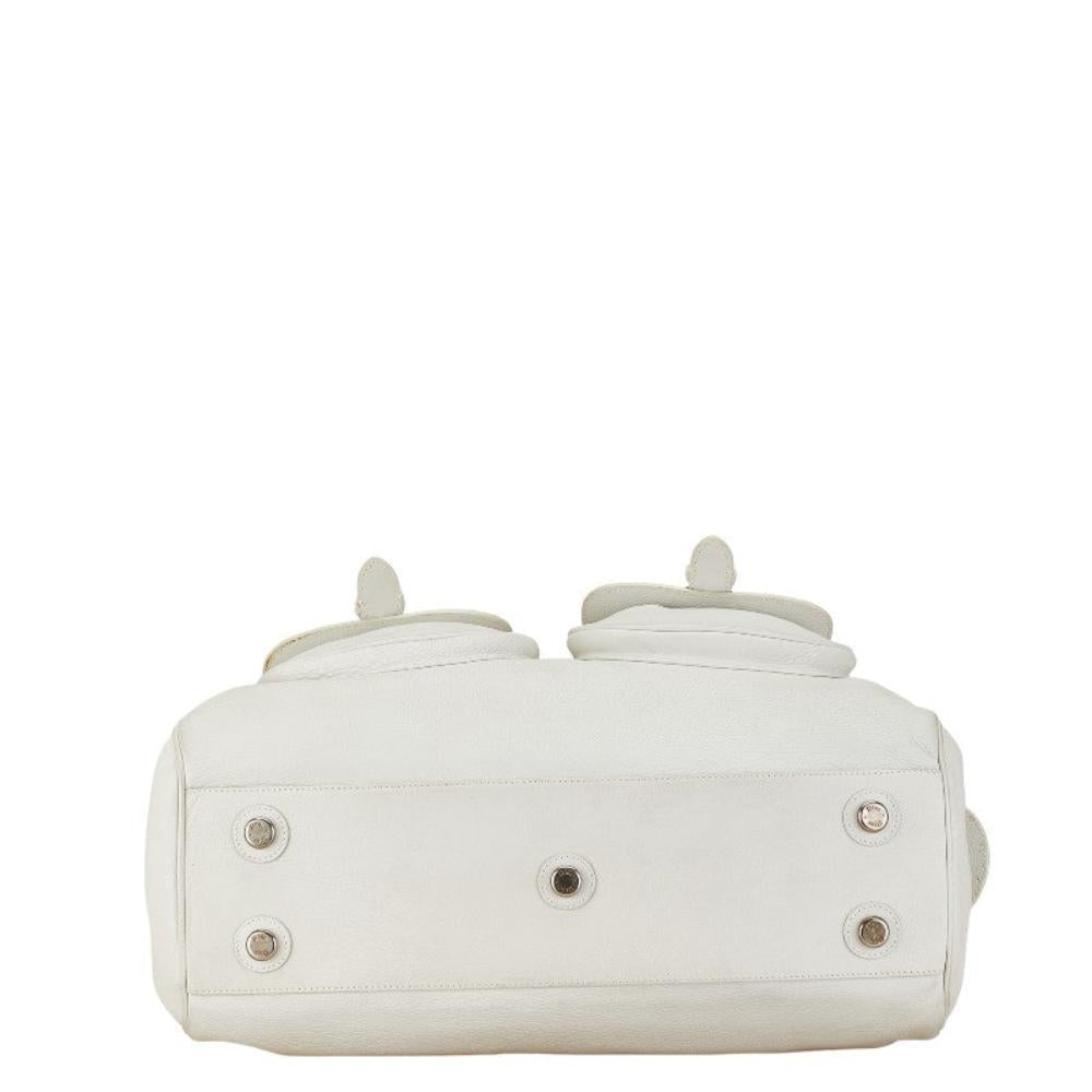 White Leather Dior Tote