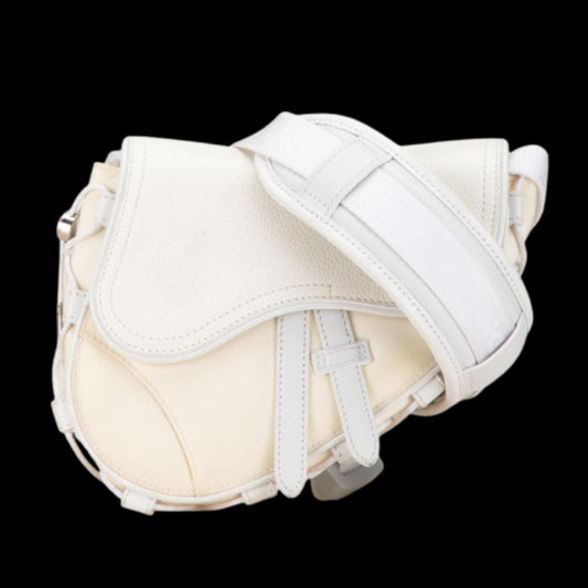 White Nylon Dior Saddle Bag