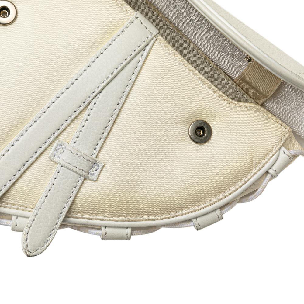 White Nylon Dior Saddle Bag