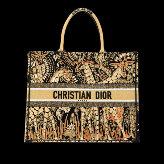 Yellow Canvas Dior Book Tote