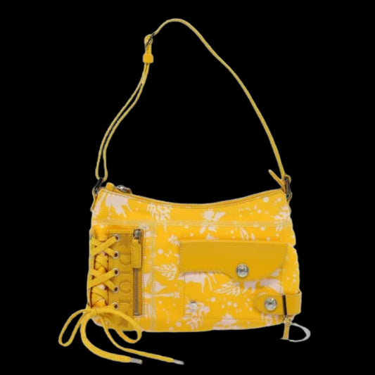 Yellow Canvas Dior Shoulder Bag