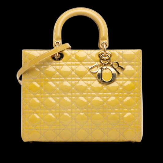 Yellow Leather Dior Lady Dior