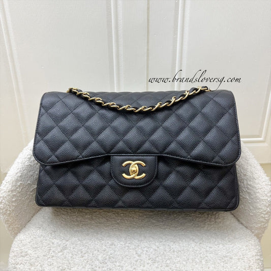 Chanel Jumbo Classic Flap DF in Black Caviar and GHW