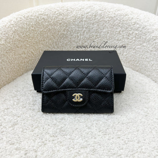 [Havik Shopsnew] Chanel Classic Snap Card Holder in Black Caviar and GHW (Model: AP0214)