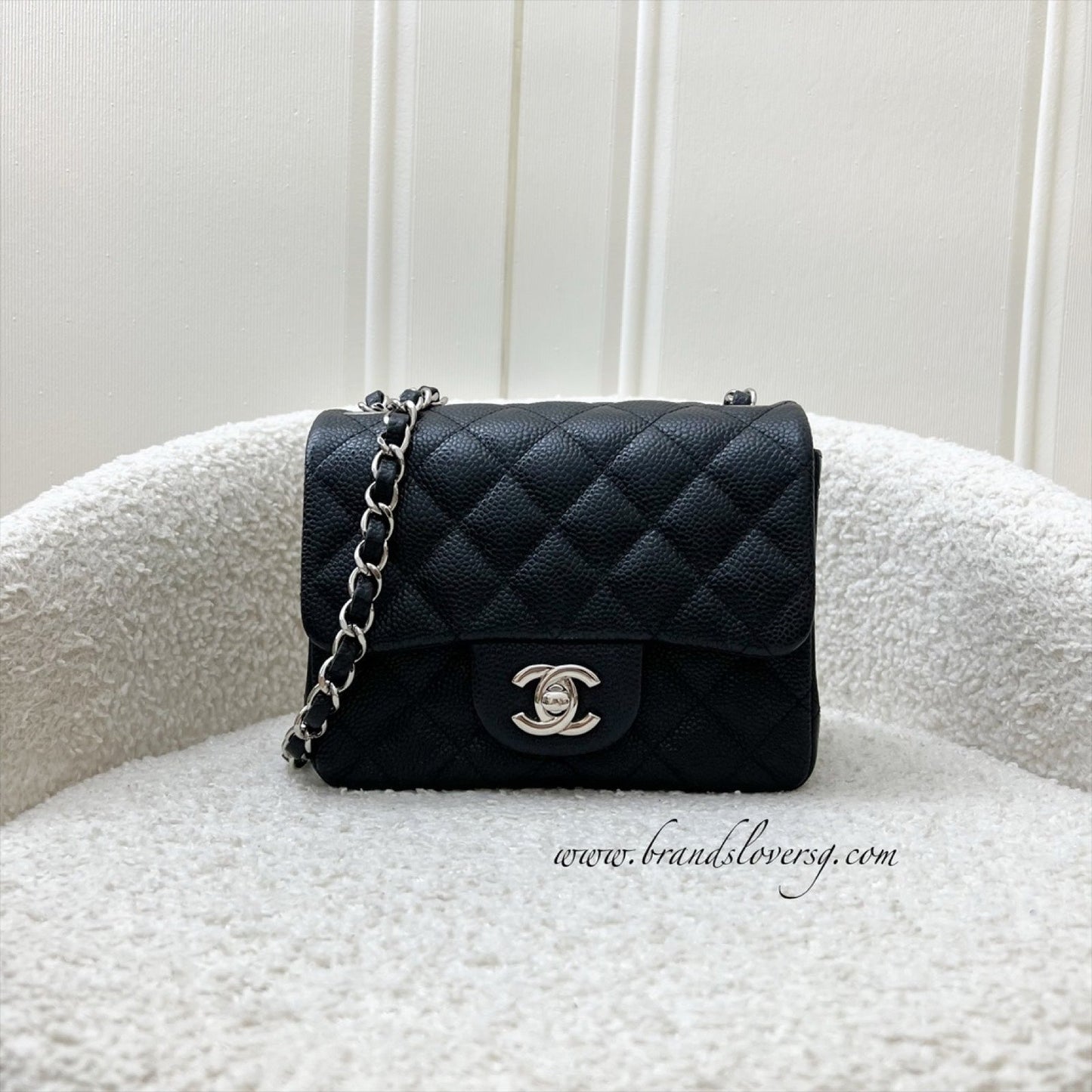 Chanel Classic Square Mini Flap in Black Caviar and SHW