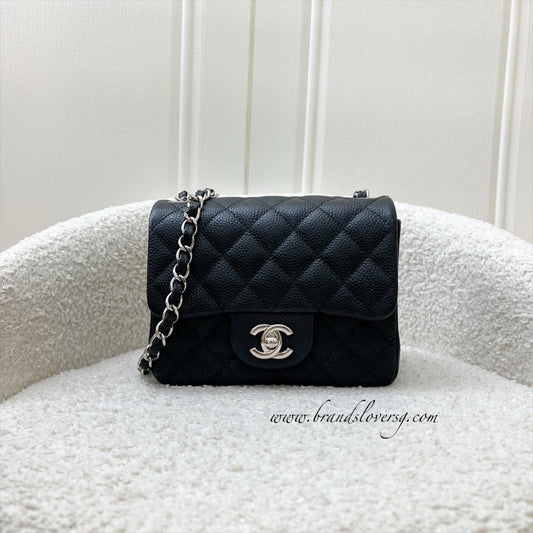 Chanel Classic Square Mini Flap in Black Caviar and SHW