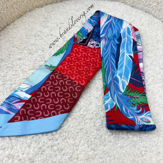 Hermes Twilly in Red / Blue / Pink 100% Silk