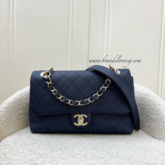 Chanel City Walk Flap in Navy Caviar LGHW (Model: AS1574)