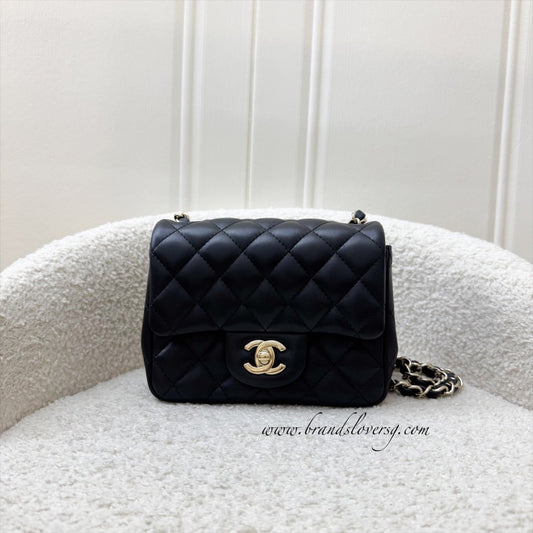 Chanel Classic Square Mini Flap in Black Lambskin and LGHW (Model: A35200)