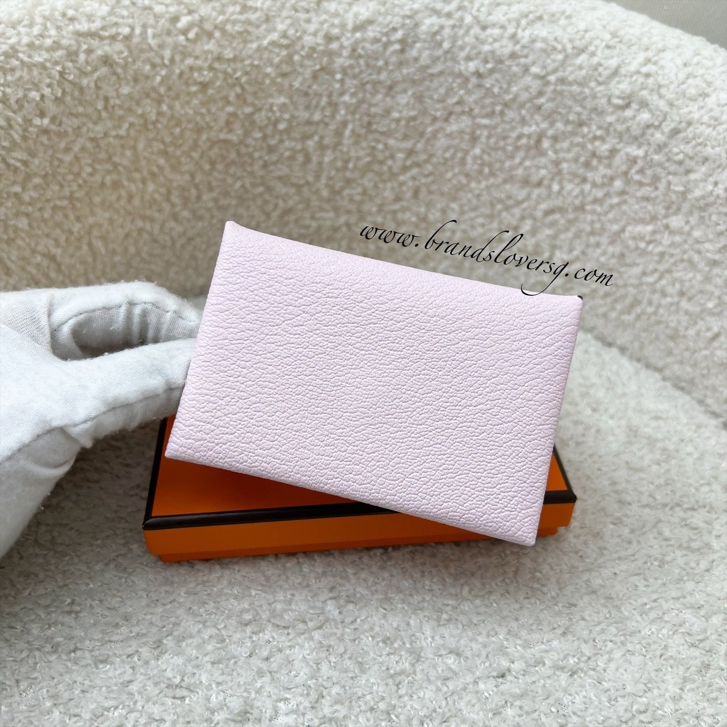 [Havik Shopsnew] Hermes Calvi Card Holder in Rose Darling Chevre Leather and PHW