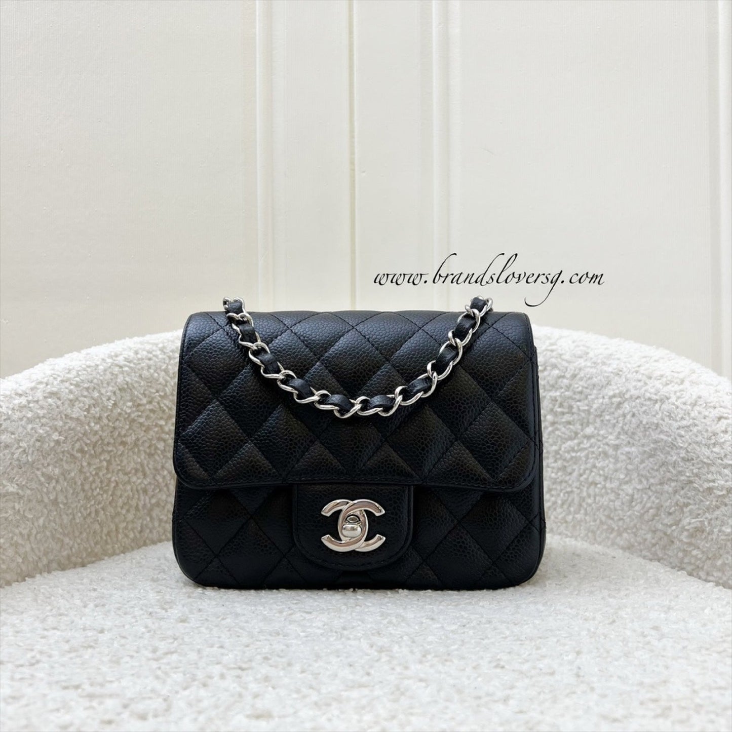 Chanel Classic Square Mini Flap in Black Caviar and SHW