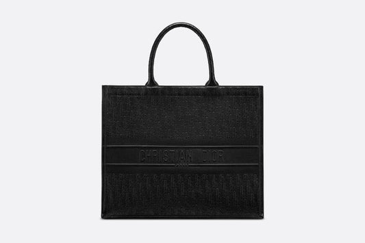 Christian Dior Book Tote Black Christian Dior Oblique Embossed Calfskin
