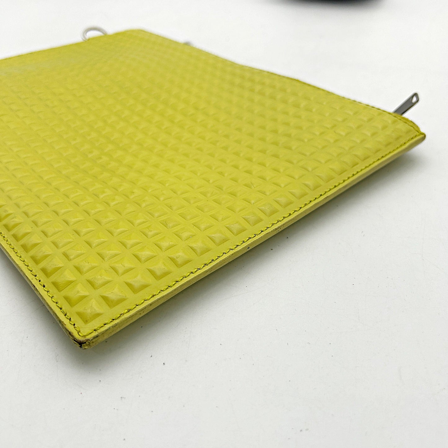 Balenciaga Grid Embossed Pouch - yellow Clutches, Handbags bb7713qw