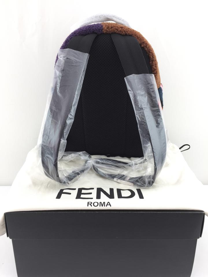 Fendi Buggies Monster Runway Multicolor Felt and Leather Backpack