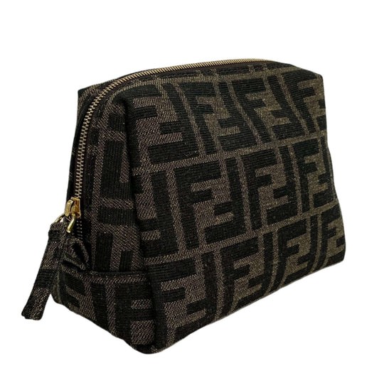 Fendi FF 1974 Trapezoid Beauty Pouch – Small Jacquard Canvas Cosmetic Case
